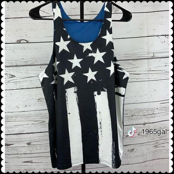 Stars and Stripes Pattern Tank Top Reversible - Picture 2 of 13